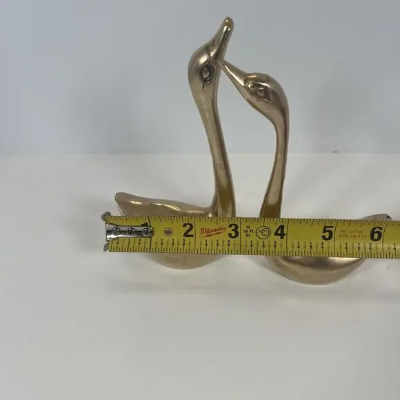 Brass Ducks/ Swans /Birds Paperweight MCM VTG Figurine Set Of 2  5-5/8” & 5-1/8” - Picture 8 of 9